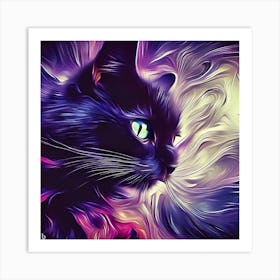 Abstract Cat Painting Art Print