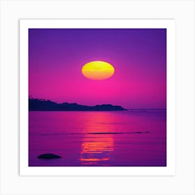 Sunset Over The Sea Art Print