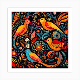 Colorful Birds 1 Art Print