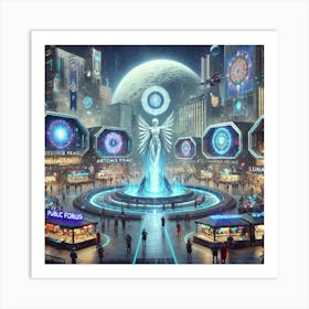 A Futuristic Science Fiction Depiction Of Eclipse Art Print