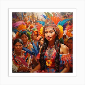 Woman With Feathers 1 Art Print