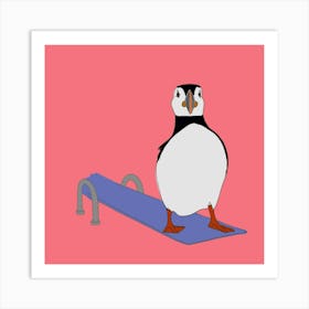 Diving Puffin Art Print