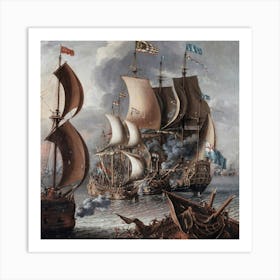 Battle Of The Fleet Art Print