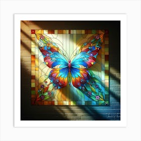 Stained Glass Butterfly Art I Art Print