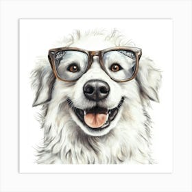 Dog In Glasses 13 Art Print