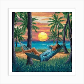 Sunset In A Hammock Art Print