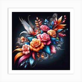 Colorful Floral Painting 6 Art Print