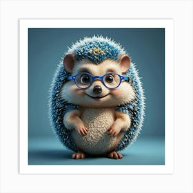 Hedgehog With Glasses 2 Art Print