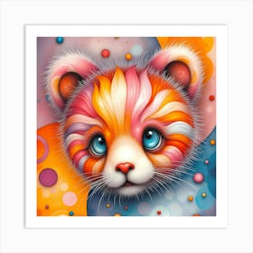 Rainbow Snugglestuff: A Colorful Baby Bear Artwork For Children Art Print