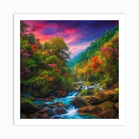 Colorful Autumn In The Mountains Art Print