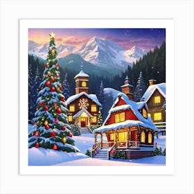 Christmas Village 1 Art Print