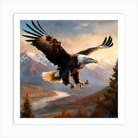 Majestic Eagle Flying (2) Art Print