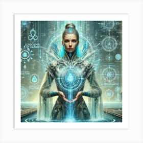 A High Tech, Sci Fi Portrayal Of The Lorekeeper Of Art Print