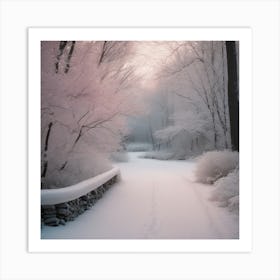 Snowy Path Winter Solstice Landscape Art Print