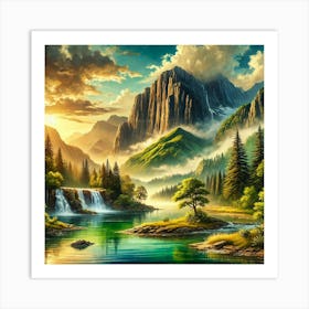 Sunset In The Mountains Art Print