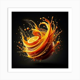 Orange Juice Splash 2 Art Print