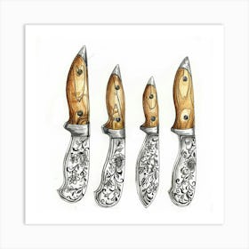 Three Knives Art Print