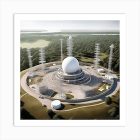 Aerial View Of A Radio Tower Art Print