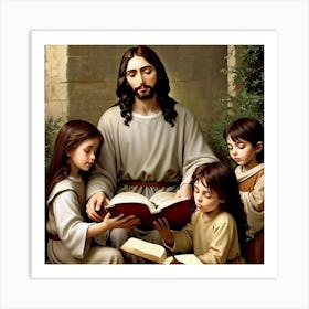 Jesus and the little children  Art Print