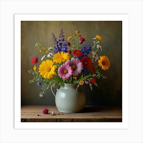 Leonardo Lightning Floral Still Life With Wildflowers Art 3 Art Print