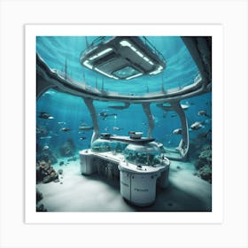 Futuristic Underwater Restaurant Art Print