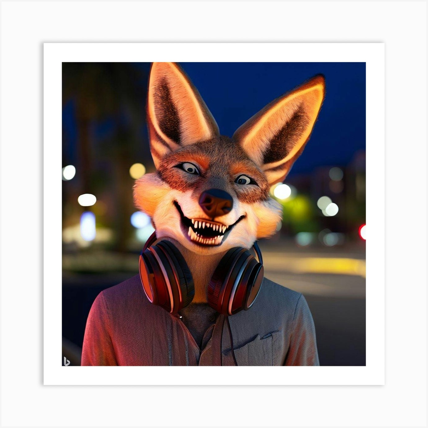 Fox Mask with Fur Print Fox Mask with Fur Print