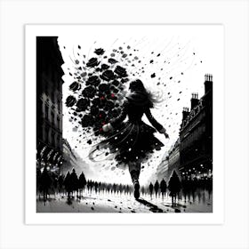 Girl In Black Art Print