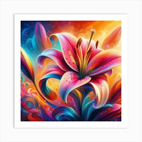 Colorful Lily Art Print