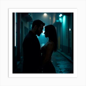 Man And Woman In The Alley Art Print