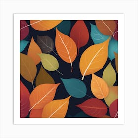 Autumn's Symphony of Leaves 12 Art Print