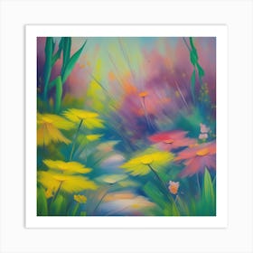 Daisies In The Garden Art Print