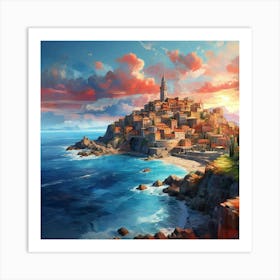 Village On The Coast Art Print