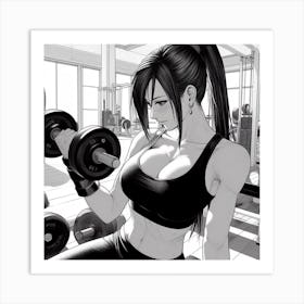 Manga Tifa workout Art Print