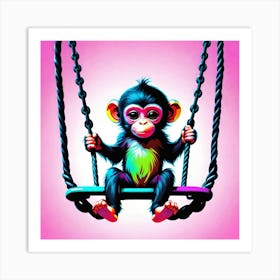 Swing Monkey Art Print