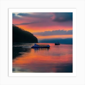 Sunset On A Lake Art Print