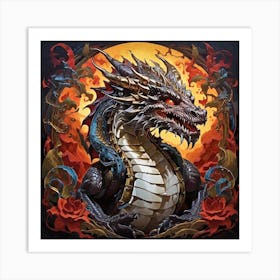 Dragon Of The Night Art Print