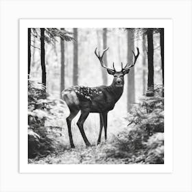 Deer In The Forest 9 Art Print