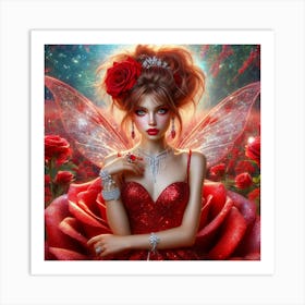 Fairy In Red Dress 2 Art Print