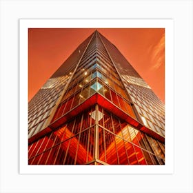 Skyscraper At Sunset Art Print