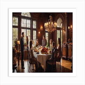 Family Thanksgiving Table Art Print