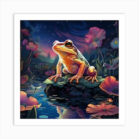 Frog at the Heart of Nightfall Art Print