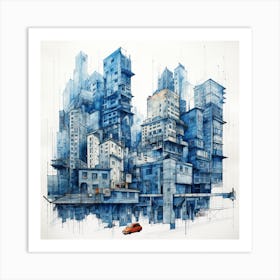 Blue City Art Print