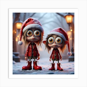 Christmas Elves 10 Art Print