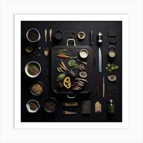 Barbecue Props Knolling Layout (106) Art Print
