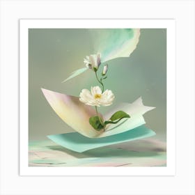 Flower On Paper Art Print