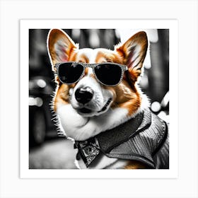 Corgi In Sunglasses 59 Art Print