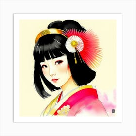 Asian Geisha Traditional Clothes Japan 1. "Graceful Beauty: The Art of the Japanese Geisha" Art Print