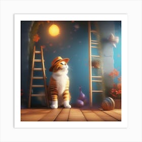 Cat In The Room Art Print