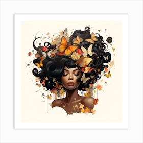 Maraclemente Abstract Black Woman Cartoonish With Colorful Hair 58ff9a78 B68a 45f0 A1c9 A8e07cf705c5 Art Print