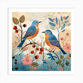 Bird In Nature Eastern Bluebird 4 Art Print